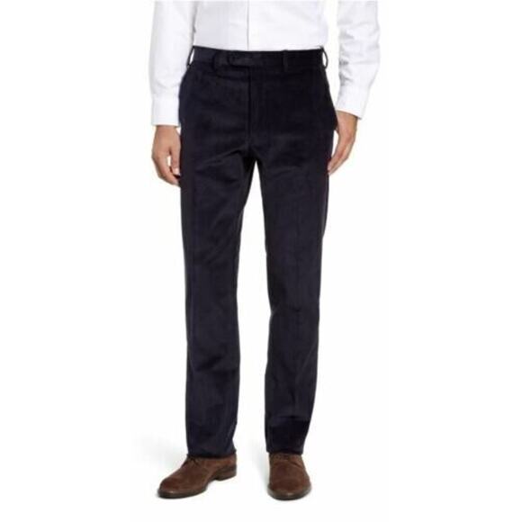 John W. Nordstrom Torino Traditional Fit Flat Front Pants In Navy Iris 40W $159 - Picture 1 of 4